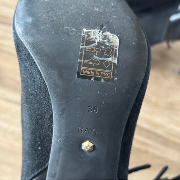 Raye black fringe pointed toe ankle boots suede leather size 38 - Picture 8 of 8